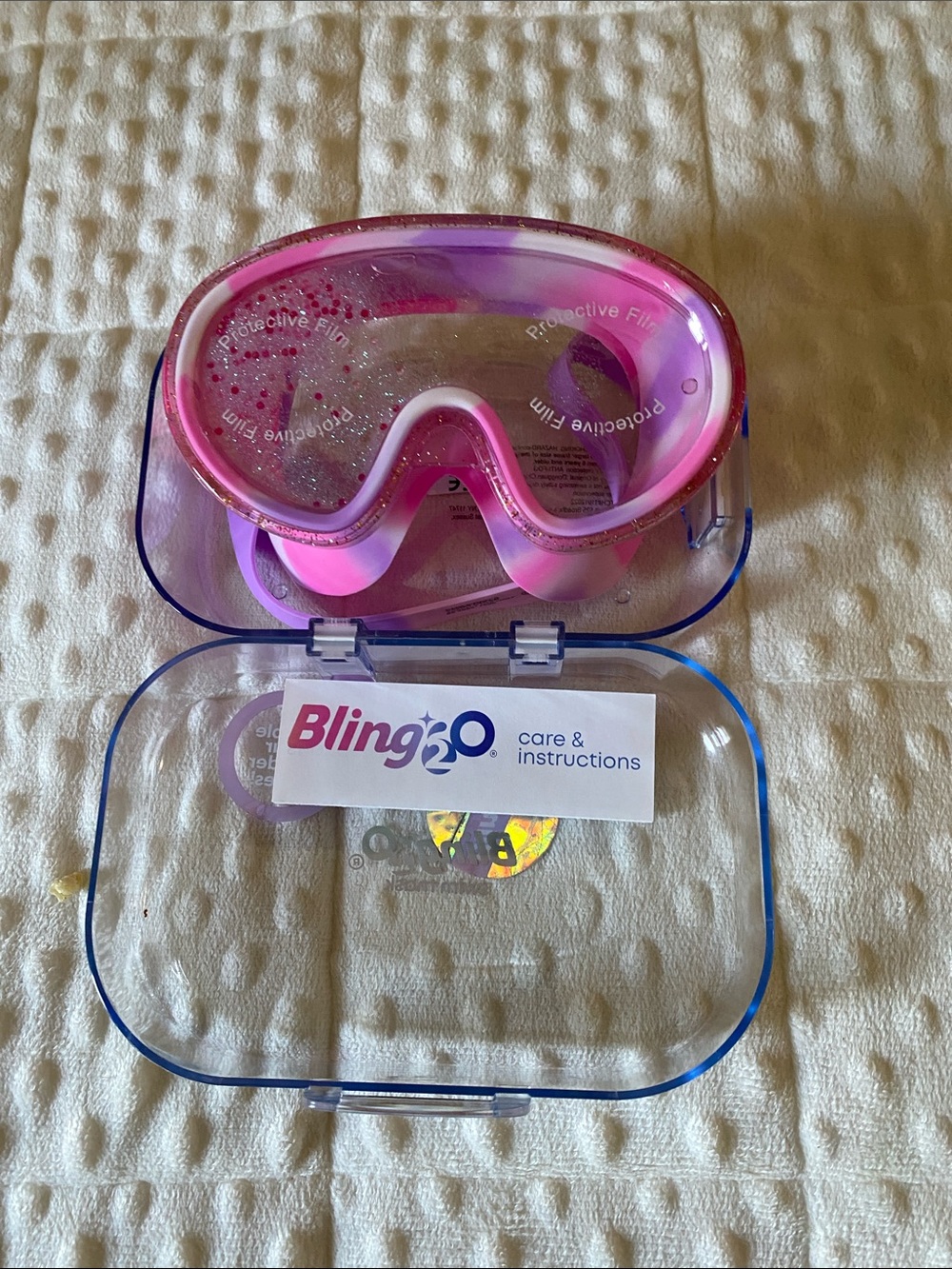 Kids Pink Swim Mask – Glittery Goggles